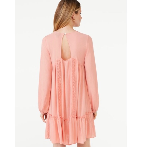 Scoop Prairie Blouson Sleeve Babydoll Shift Dress - Picture 2 of 6